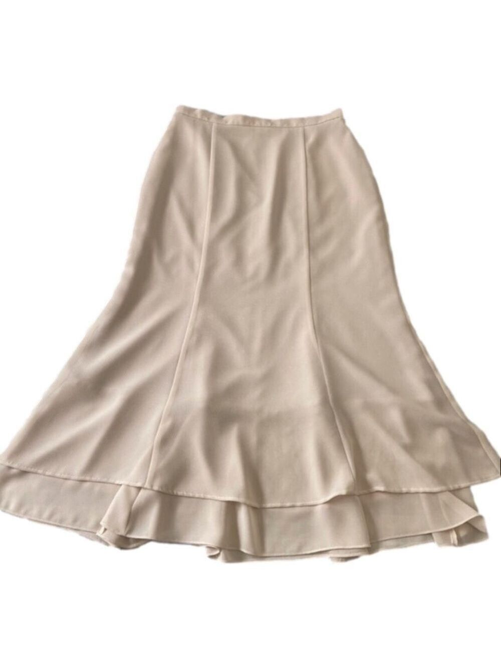 Joseph Ribkoff Nude Crepe Midi Skirt Size 8 Romantic Feminine Oldies Chic - Picture 2 of 12